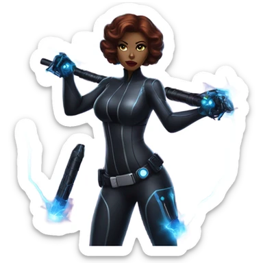 black widow electroshock batons sticker
