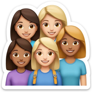 4 friends girls sticker