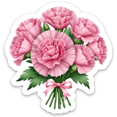 coquette bouquet of carnations pastel sticker