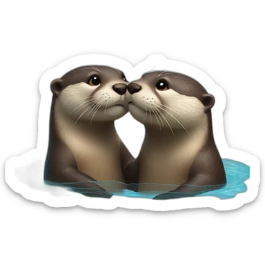 Otter kiss sticker