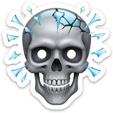Skull with blowing mind sticker