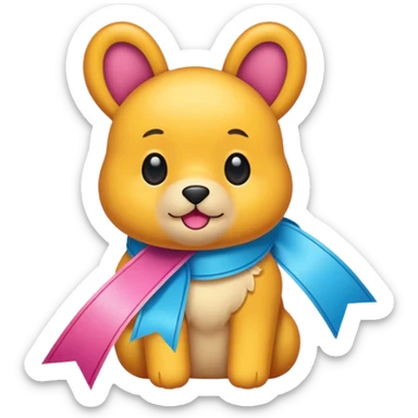 Pookie sticker ribbion sticker
