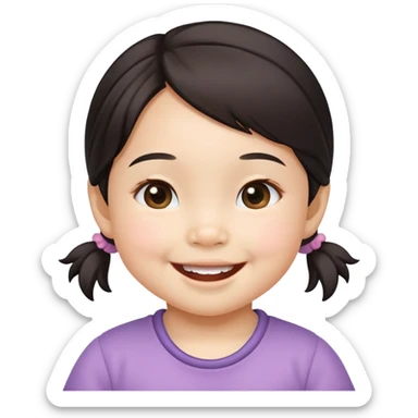 Happy Asian toddler girl sticker