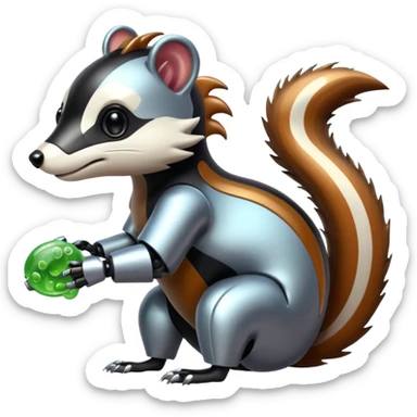 robo skunk with bacteria sticker