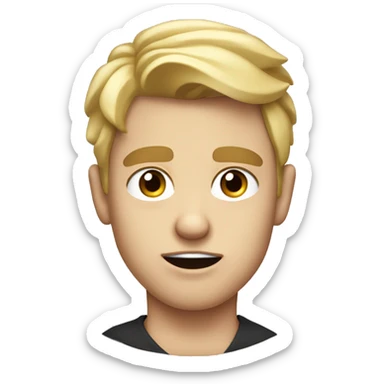 A blonde white boy with disgust look with high eyebrows and big lips looking to you really badly sticker