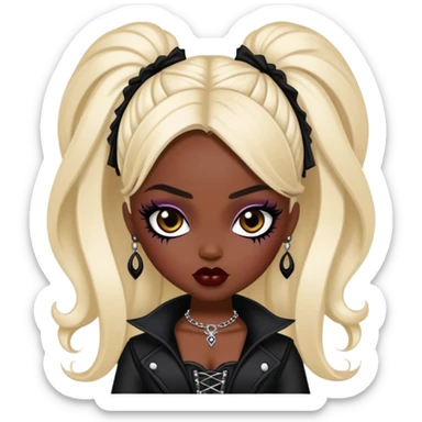 gothic pretty bratz baddie, dark skin sticker