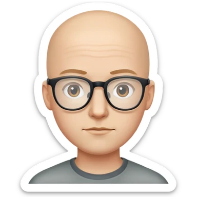 Un hombre pelado con lentes JOVEN sticker