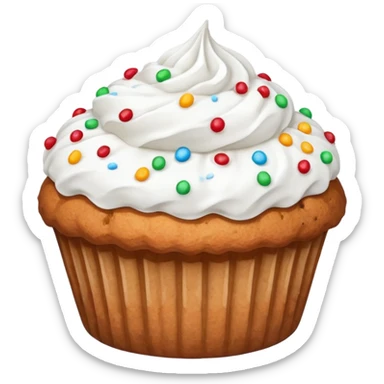 white coloured muffin with white topping sticker