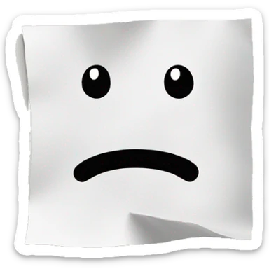 a square sheet of paper with sloppy text  sticker