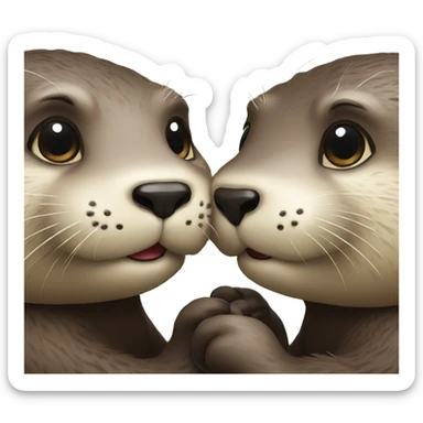 Otters in love sticker