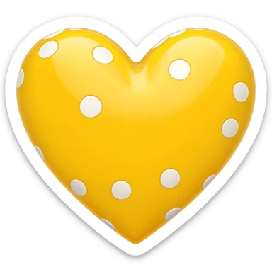 yellow heart with a polka dot pattern sticker