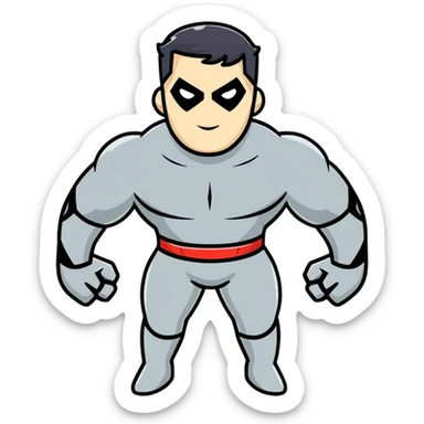 superhero man with multiple arms sticker