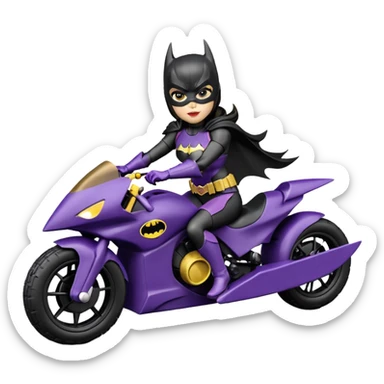 I:16 scale racing sexy fitted Batgirl’s buxom attractively armored midnight-colored tight outfit tv series style dark knight stealthy accurate sporty safe plush deluxe off-road pursuit drifting prototype car (black hair, riding in seat) rally vehicle  sticker