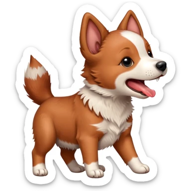 Red heeler puppy howling with mouth open sticker