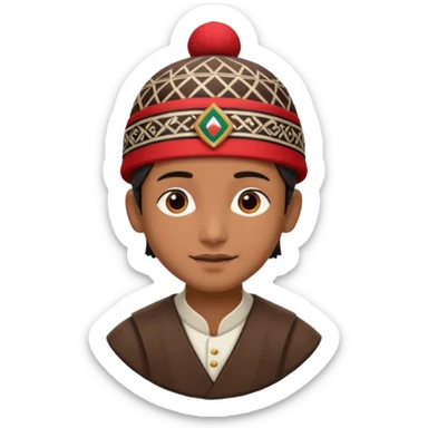 Dhaka topi emoji nepali people wear in head sticker