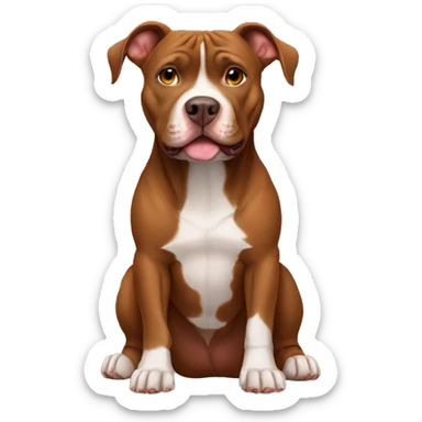 Brown Pitbull sitting sticker