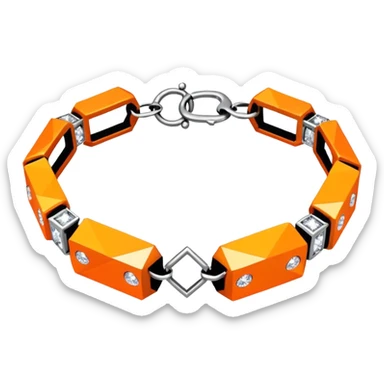 low poly orange bracelet diamonds sticker
