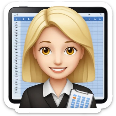 aditor with spreadsheet emoji sticker