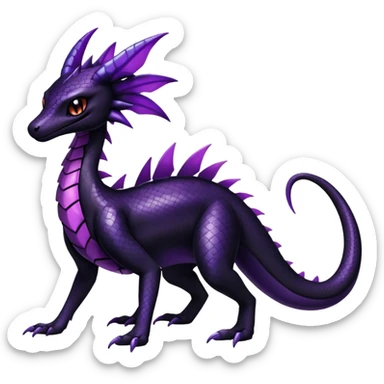 Shiny gothic Salazzle-Salandit-Umbreon-Fakémon-hybrid-creature (full body) 4 legs sticker