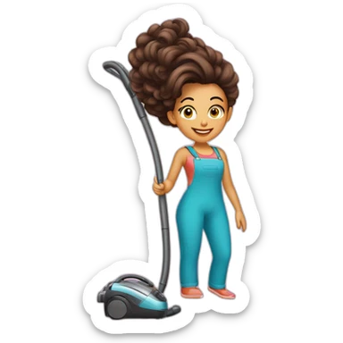 a Moroccan curvyhair do the housework vacuum cleaner sticker