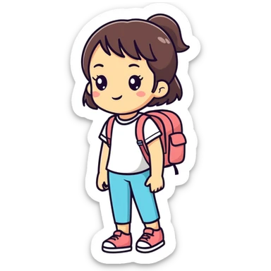 Girl first day school sticker