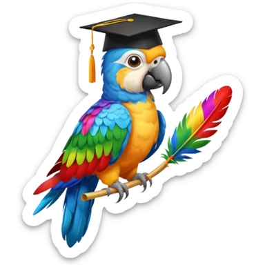 parrot graduate college sticker