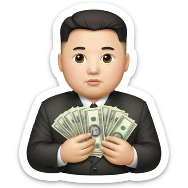 kim jong un holding money sticker