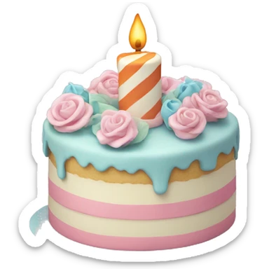 pastel birthday cake sticker