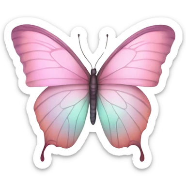 Pastel pink iridescent butterfly sticker