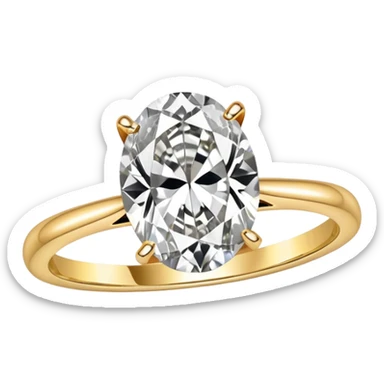 Engagement oval ring gold sticker