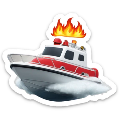 speedboat with fire engine  sticker