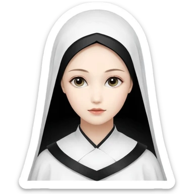 Девушка белокожая на беговой дорожке, с длинными светло-лиловыми волосами, в лиловом топе, в серых спортивных штанах, с черными ресницами sticker