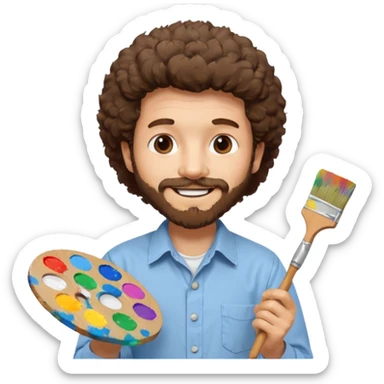 bob ross painting sticker