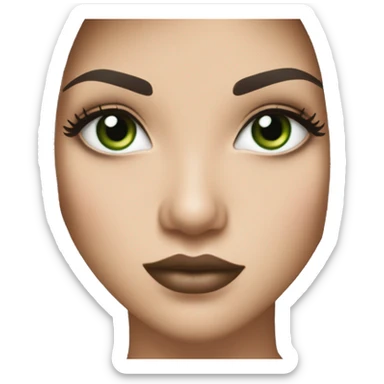 Dark straight, long hair, green eyes, beautiful lips ￼￼ sticker