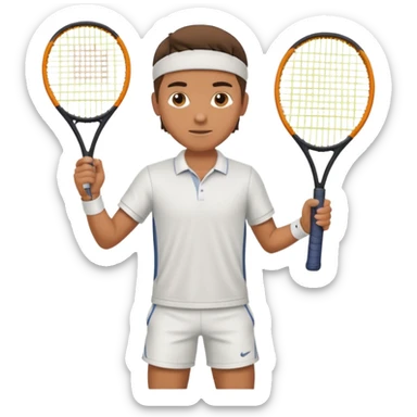 male tennis player sticker