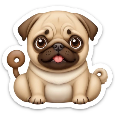 pug saying haha  sticker