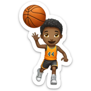 a boy playing basketball sticker