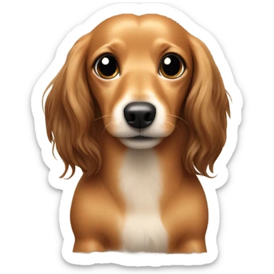 Long hair mini weenie dog sticker