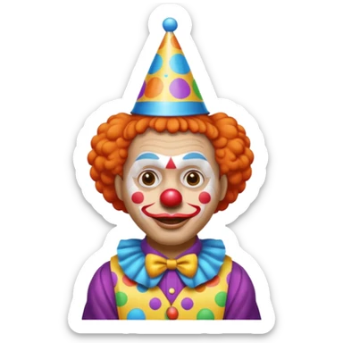 Clown on New Year’s Eve 2026 standing up  sticker