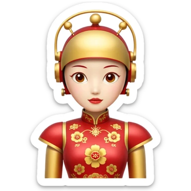 chinese robot, cheongsam
 sticker