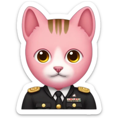 Hitler with pink flushy cat ears sticker