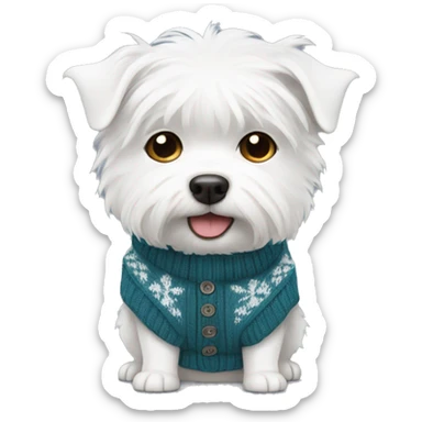 Vest highland white dog with sweater  sticker