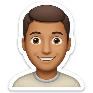 A brown man  happy  his hair cut up sticker