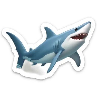 Dauphin sur un requin sticker