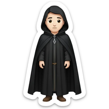 A wandering philosopher in a long black cloak full height sticker