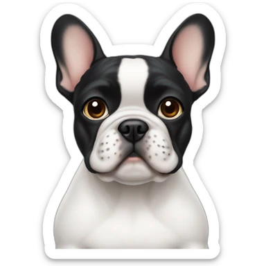 frenchie with girl dark hair sticker