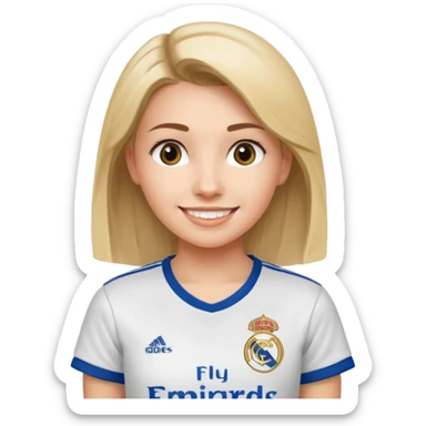 Girl with T-shirt real madrid sticker