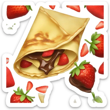 Crepe with strawberries and Nutella  sticker