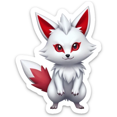 Epic Shiny Cool Cute Kawaii Zangoose-Zorua-Pokemon-fakemon-hybrid-animal Full Body  sticker