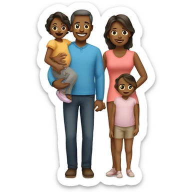 a family of 2 moms, 1 dad and a baby sticker